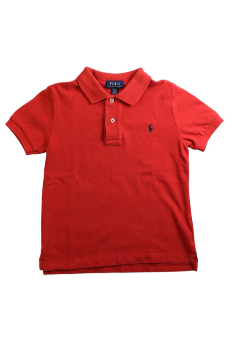 A Red Short Sleeve Polos from Polo Ralph Lauren in size 3T for boy. (Front View)