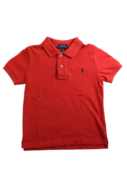 A Red Short Sleeve Polos from Polo Ralph Lauren in size 3T for boy. (Front View)