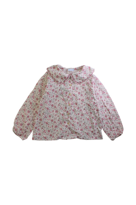 A Pink Long Sleeve Shirts from Laranjinha in size 6T for girl. (Front View)