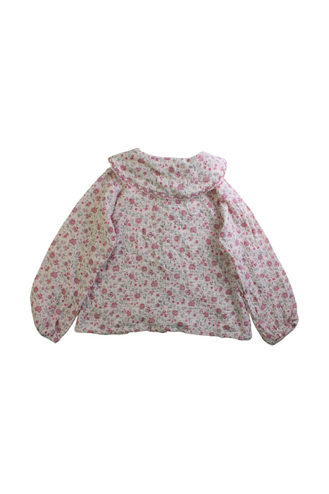 A Pink Long Sleeve Shirts from Laranjinha in size 6T for girl. (Back View)