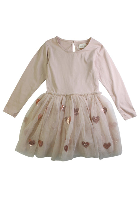 A Pink Long Sleeve Dresses from Konges Sløjd in size 4T for girl. (Front View)