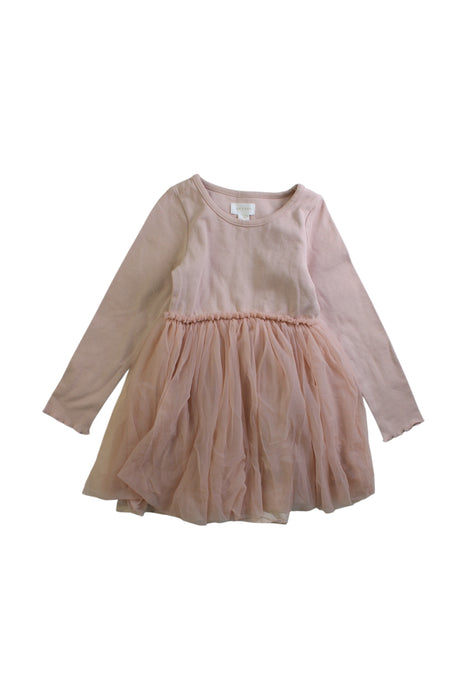 A Pink Long Sleeve Dresses from Jamie Kay in size 4T for girl. (Front View)