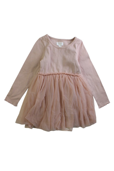 A Pink Long Sleeve Dresses from Jamie Kay in size 4T for girl. (Front View)