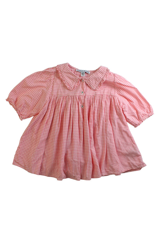 A Pink Long Sleeve Dresses from Emile et Ida in size 3T for girl. (Front View)