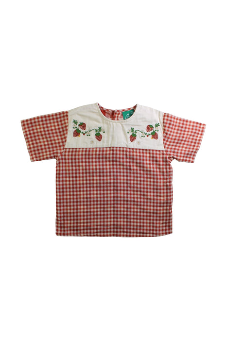 A Red Short Sleeve Tops from Little Green Radicals in size 4T for girl. (Front View)