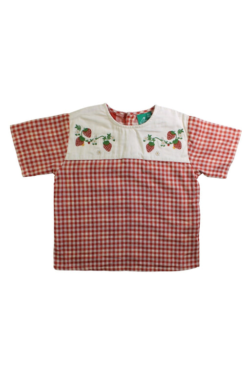 A Red Short Sleeve Tops from Little Green Radicals in size 4T for girl. (Front View)