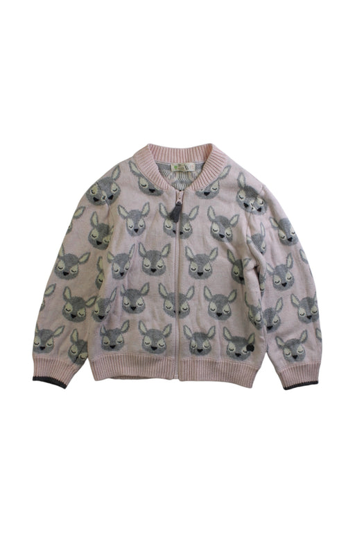 A Pink Zippered Sweatshirts from The Bonnie Mob in size 4T for girl. (Front View)