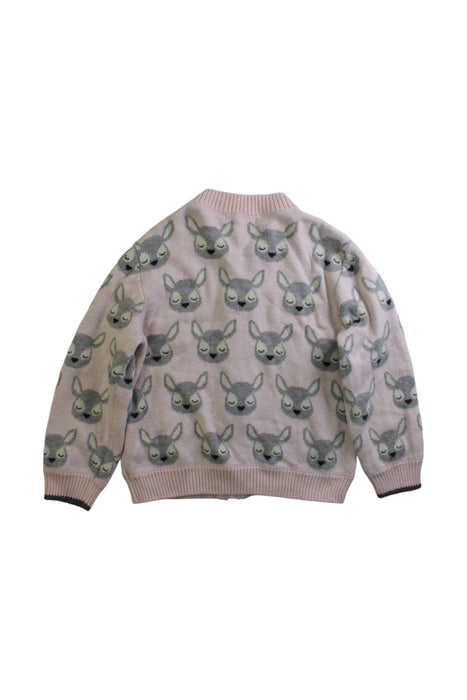 A Pink Zippered Sweatshirts from The Bonnie Mob in size 4T for girl. (Back View)