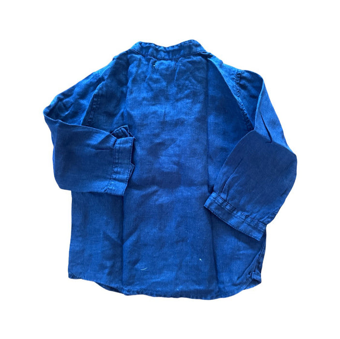 A Blue Long Sleeve Shirts from Bout'Chou in size 6-12M for boy. (Back View)