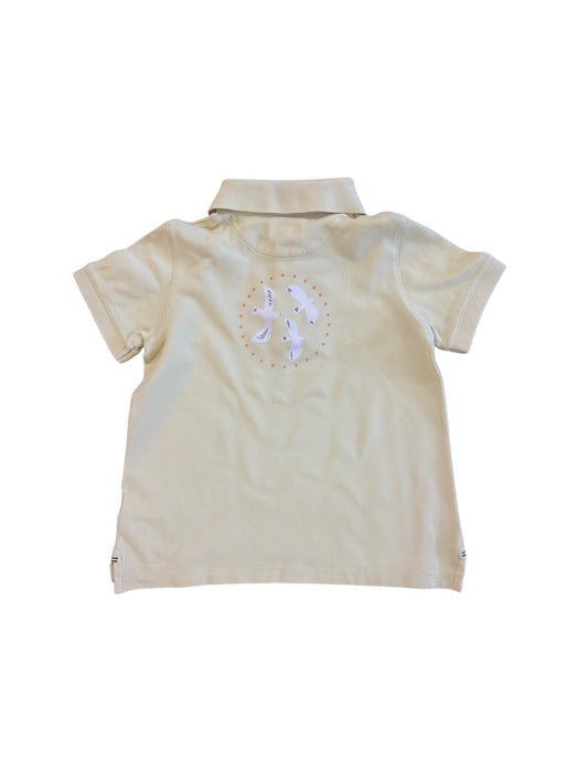 A Yellow Short Sleeve Polos from Nanos in size 8Y for boy. (Back View)