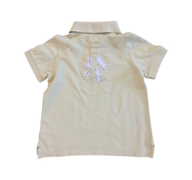 A Yellow Short Sleeve Polos from Nanos in size 8Y for boy. (Back View)