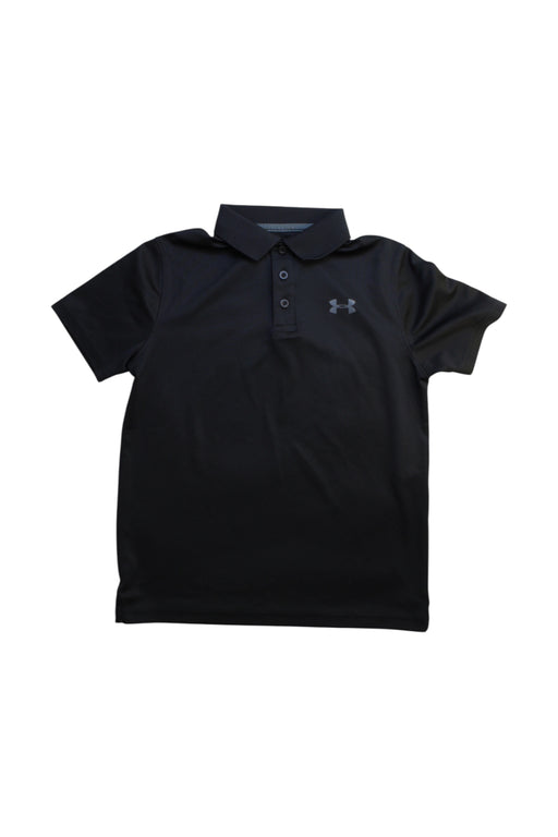A Black Short Sleeve Polos from Under Armour in size 7Y for boy. (Front View)