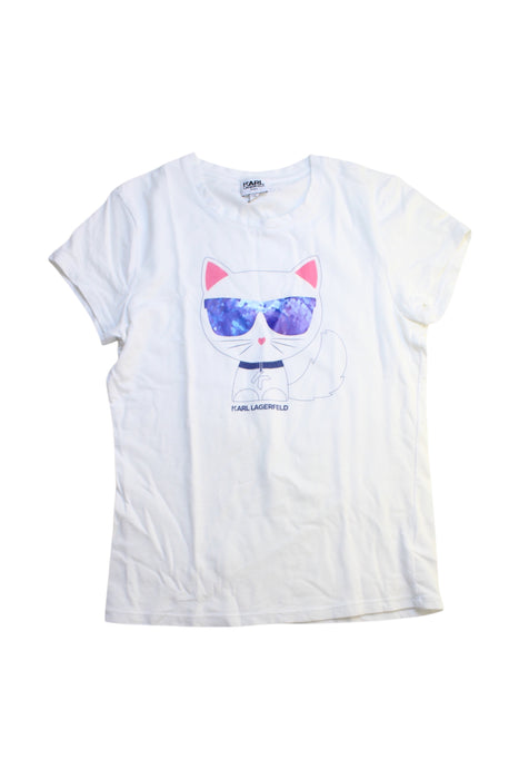 A White Short Sleeve T Shirts from Karl Lagerfeld in size 14Y for girl. (Front View)