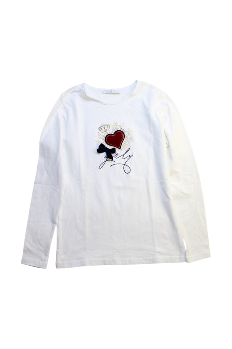 A White Long Sleeve Tops from Balloon Chic in size 12Y for girl. (Front View)