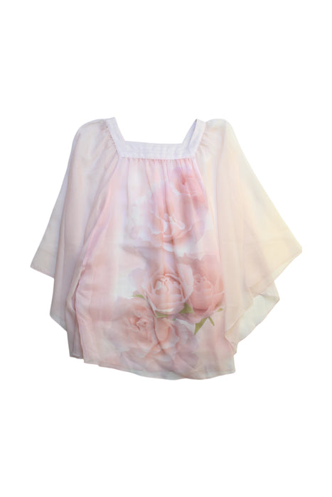 A Pink Sleeveless Tops from Kate Mack in size 7Y for girl. (Front View)