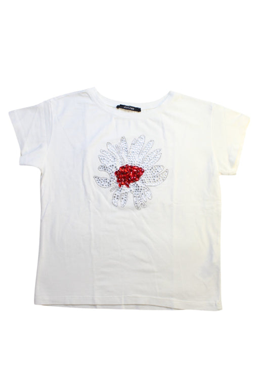 A White Short Sleeve Tops from Jakioo in size 9Y for girl. (Front View)