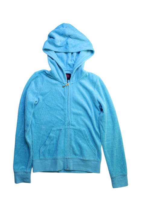 A Blue Hooded Sweatshirts from Juicy Couture in size 10Y for girl. (Front View)