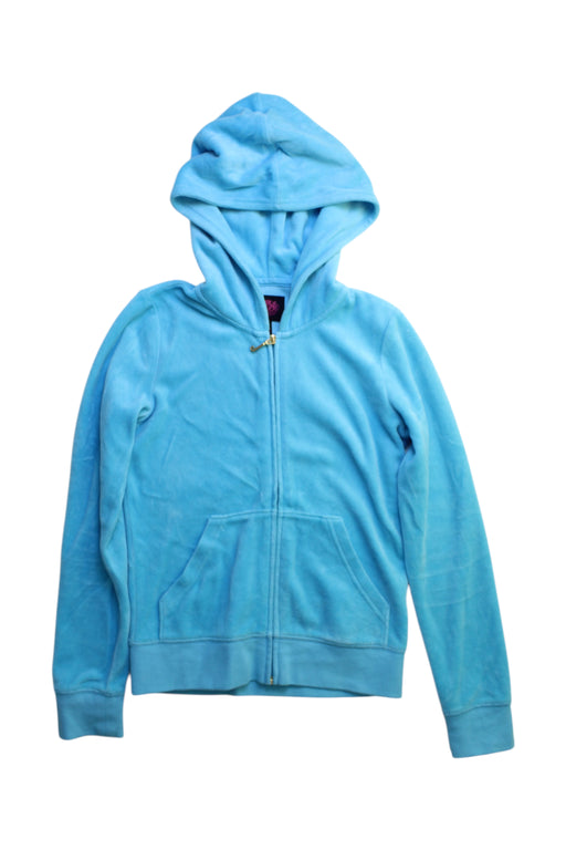 A Blue Hooded Sweatshirts from Juicy Couture in size 10Y for girl. (Front View)