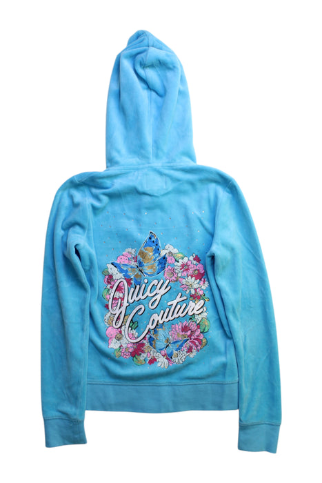 A Blue Hooded Sweatshirts from Juicy Couture in size 10Y for girl. (Back View)