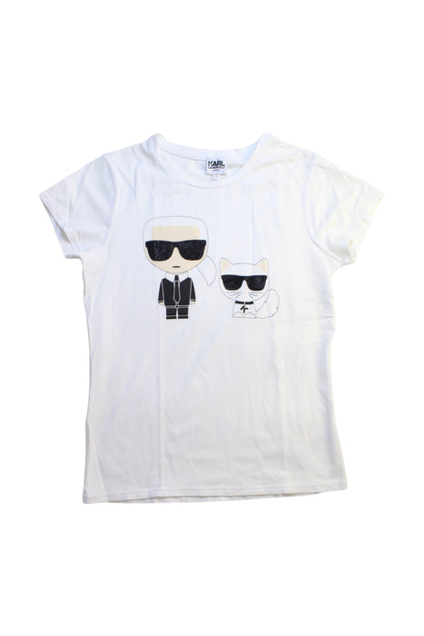 A White Short Sleeve T Shirts from Karl Lagerfeld in size 12Y for girl. (Front View)