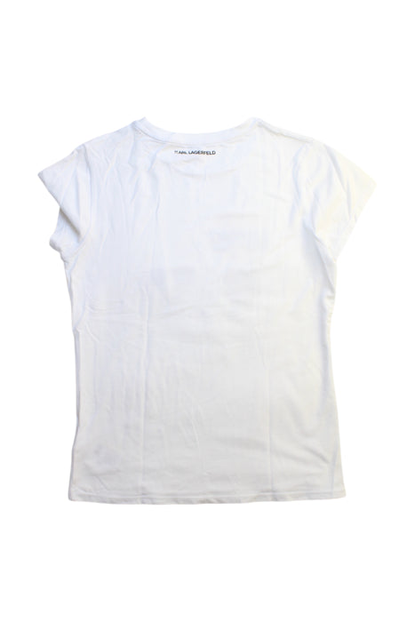 A White Short Sleeve T Shirts from Karl Lagerfeld in size 12Y for girl. (Back View)