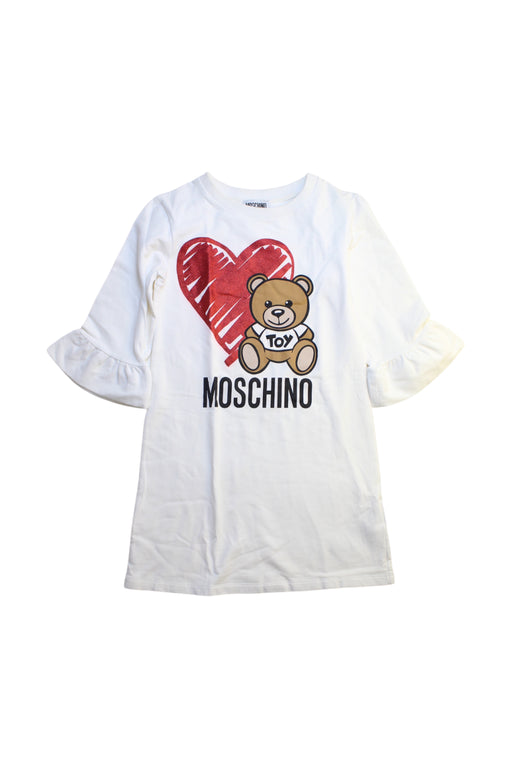 A White Long Sleeve Dresses from Moschino in size 8Y for girl. (Front View)