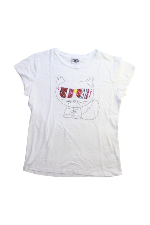 A White Short Sleeve T Shirts from Karl Lagerfeld in size 12Y for girl. (Front View)