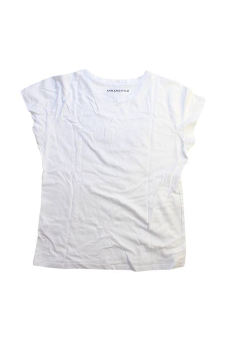 A White Short Sleeve T Shirts from Karl Lagerfeld in size 12Y for girl. (Back View)