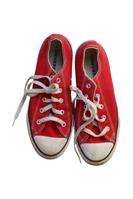 A Red Sneakers from Converse in size 10Y for neutral. (Back View)