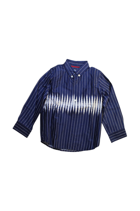 A Navy Long Sleeve Shirts from Comme Maman Collection in size 4T for boy. (Front View)