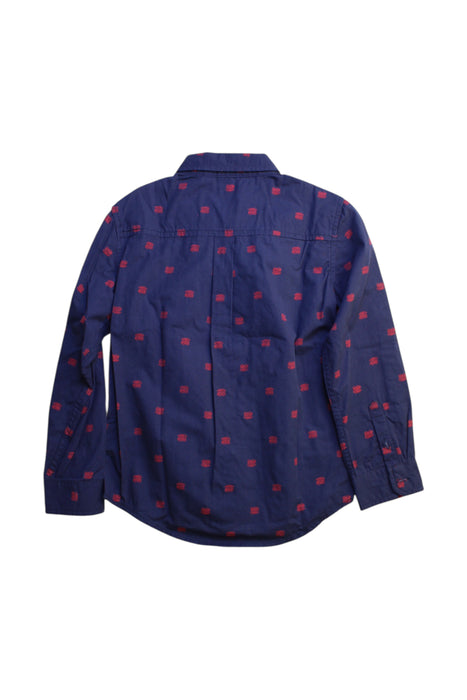 A Navy Long Sleeve Shirts from PONEY in size 6T for boy. (Back View)