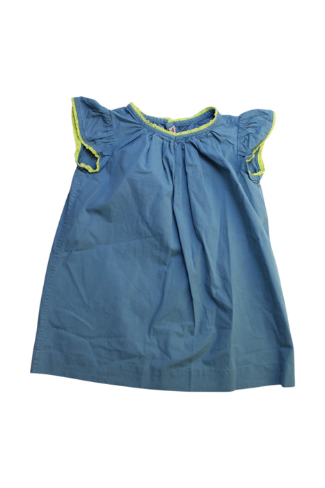 A Blue Sleeveless Dresses from Bonpoint in size 3T for girl. (Front View)