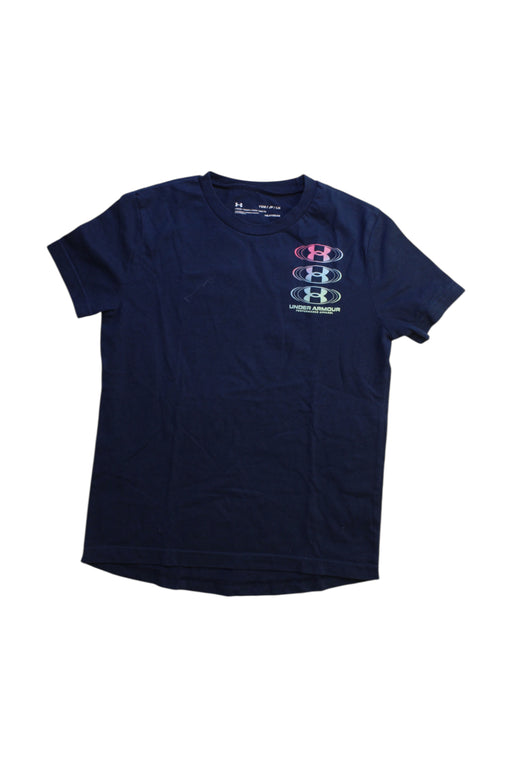 A Navy Short Sleeve T Shirts from Under Armour in size 8Y for girl. (Front View)