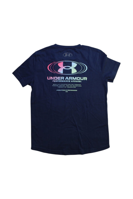A Navy Short Sleeve T Shirts from Under Armour in size 8Y for girl. (Back View)