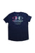 A Navy Short Sleeve T Shirts from Under Armour in size 8Y for girl. (Back View)