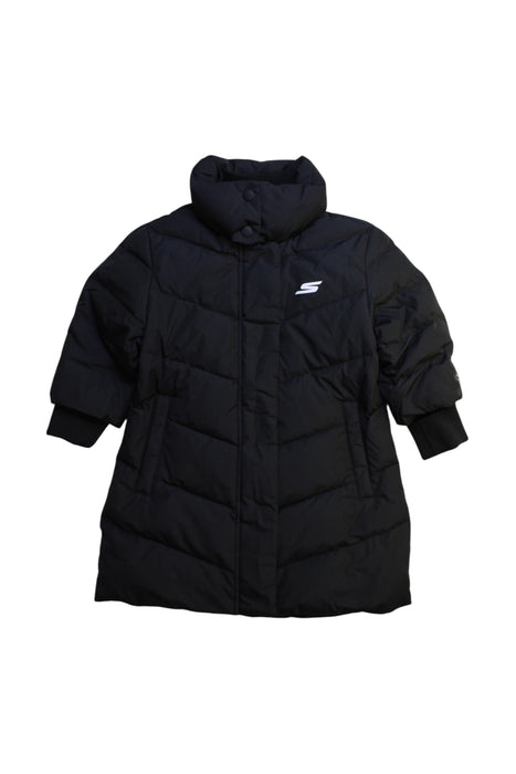 A Black Puffer/Quilted Coats & Outerwear from Skechers in size 8Y for neutral. (Front View)