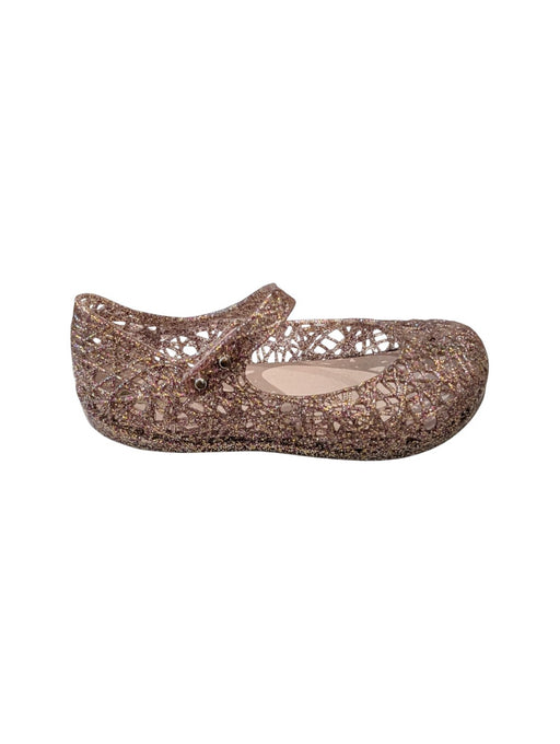 A Gold Flats from Melissa in size 3T for girl. (Front View)