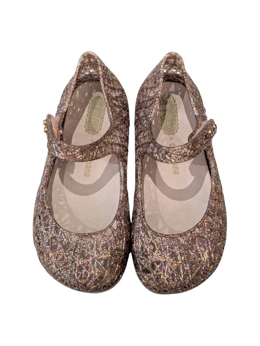 A Gold Flats from Melissa in size 3T for girl. (Back View)