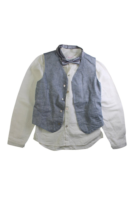 A White Pants Sets from Mimilu in size 10Y for boy. (Front View)