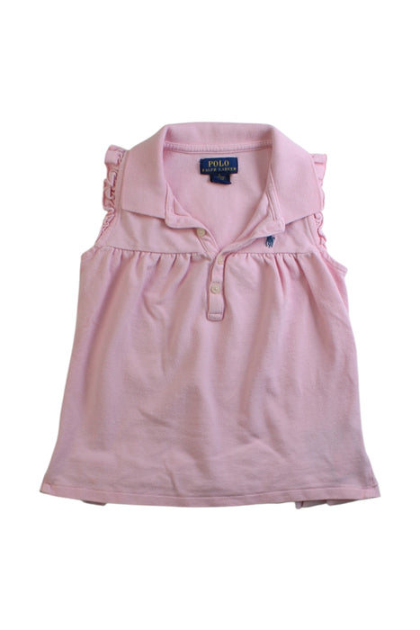 A Pink Sleeveless Tops from Polo Ralph Lauren in size 5T for girl. (Front View)