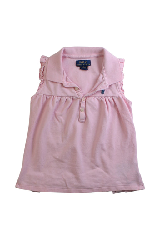 A Pink Sleeveless Tops from Polo Ralph Lauren in size 5T for girl. (Front View)