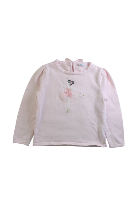A Pink Long Sleeve Tops from Janie & Jack in size 3T for girl. (Front View)