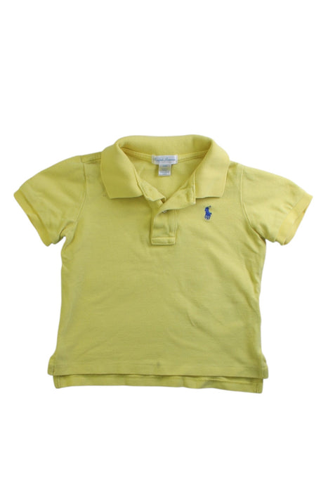 A Yellow Short Sleeve Polos from Ralph Lauren in size 2T for boy. (Front View)