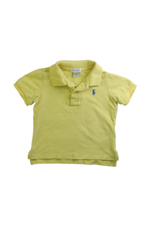 A Yellow Short Sleeve Polos from Ralph Lauren in size 2T for boy. (Front View)