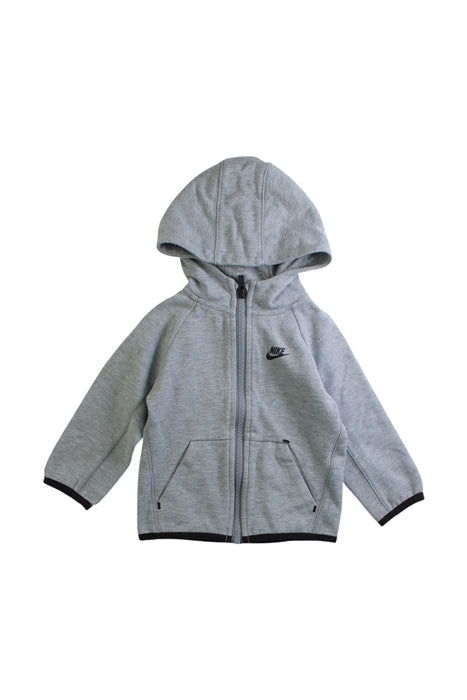 A Grey Zippered Sweatshirts from Nike in size 12-18M for boy. (Front View)