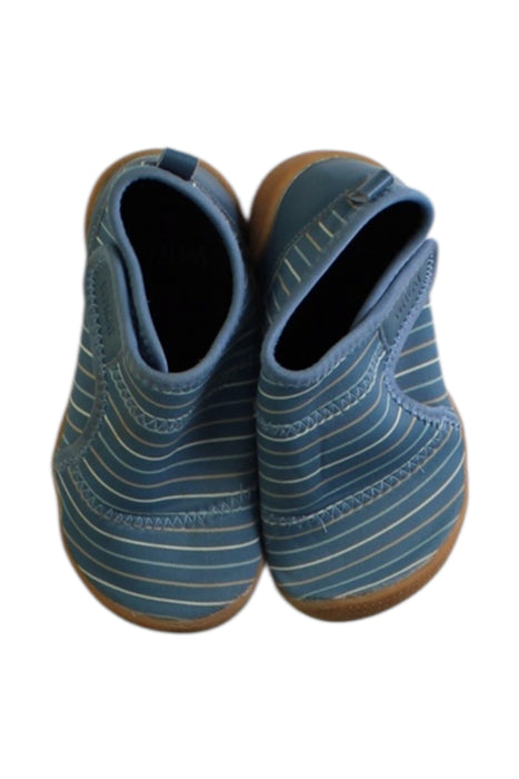 A Blue Slip Ons from Wheat in size 3T for boy. (Back View)