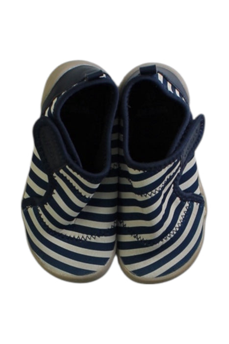 A Navy Slip Ons from Wheat in size 3T for boy. (Back View)