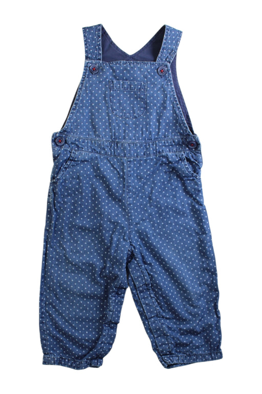A Blue Long Overalls from The Little White Company in size 6-12M for girl. (Front View)