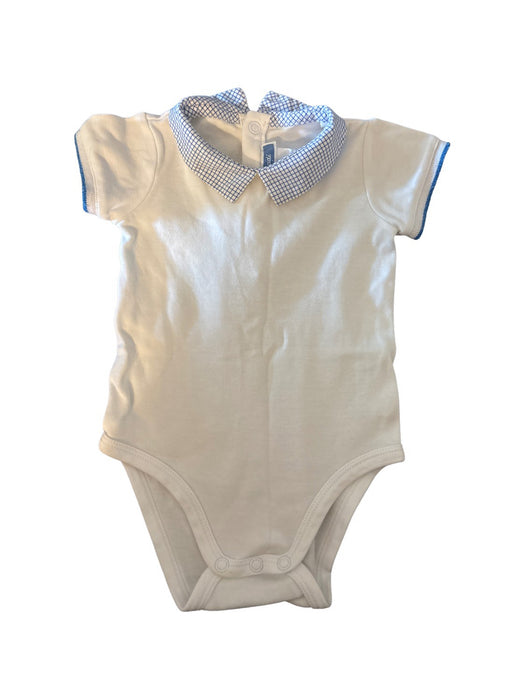A Blue Short Sleeve Bodysuits from Jacadi in size 3-6M for boy. (Front View)