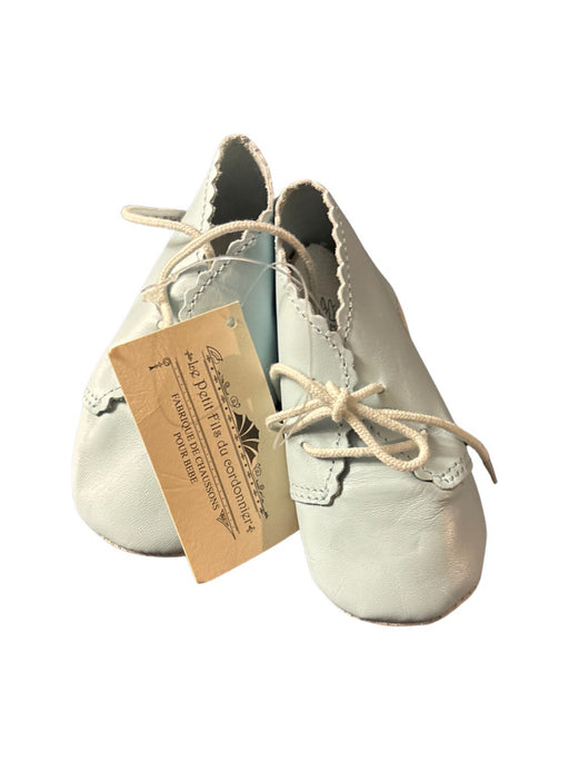 A Blue Dress Shoes from Le Petit Fils du Cordonnier in size 3-6M for neutral. (Front View)